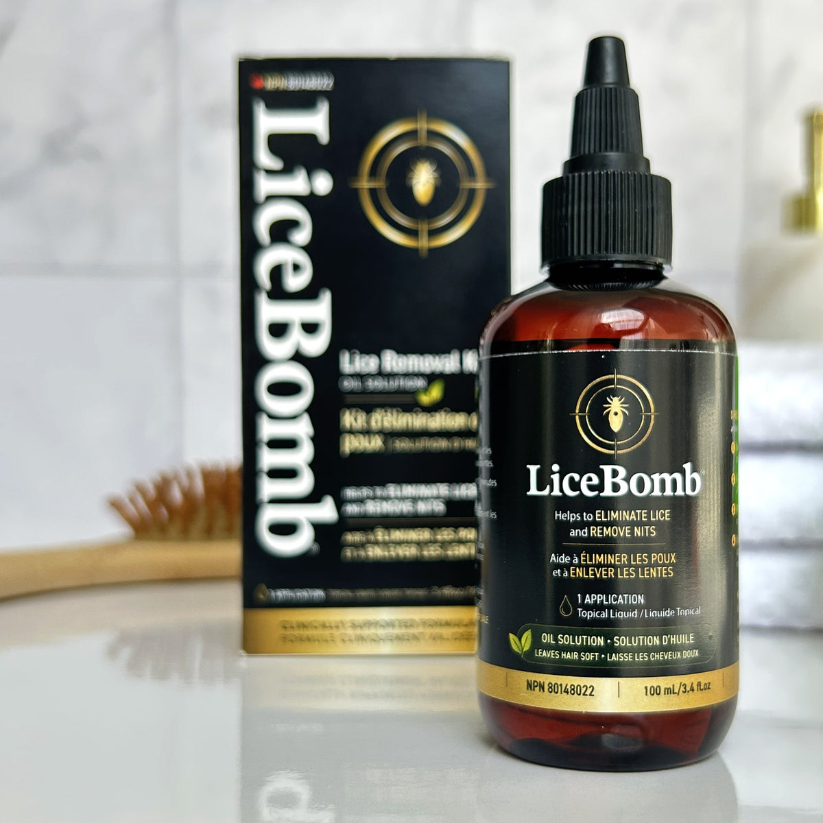 iceBomb plant-based head lice treatment topical solution oil formula